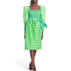 New RARE Christopher John Rogers X Target Plaid Green Dress sz 4